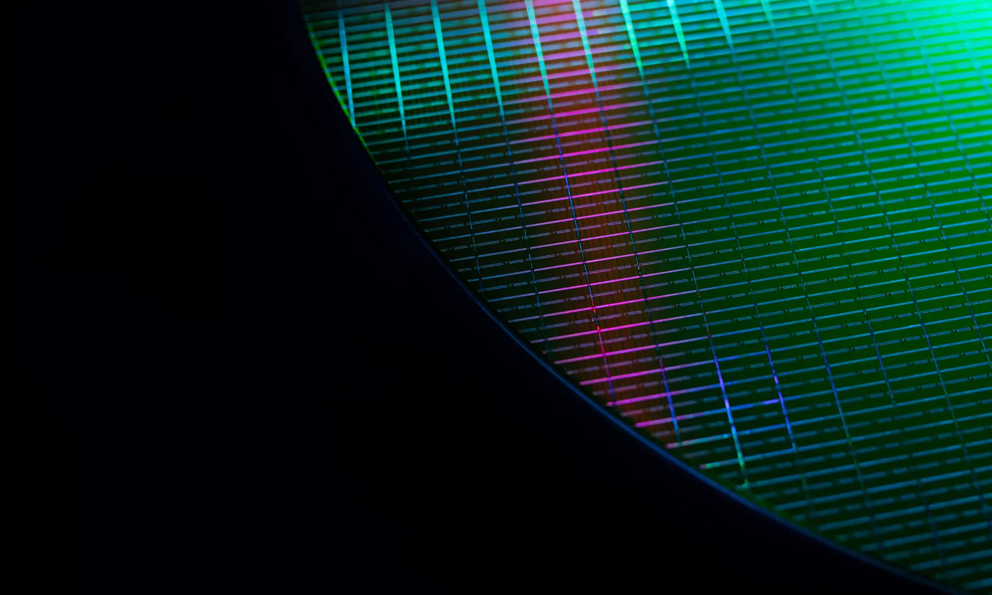 Silicon wafer with green tints