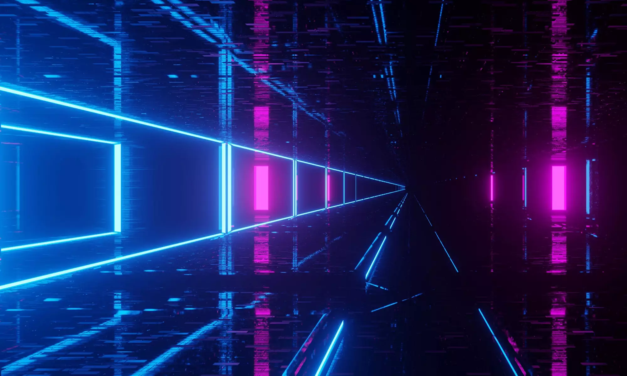 Security robot with columns in the background