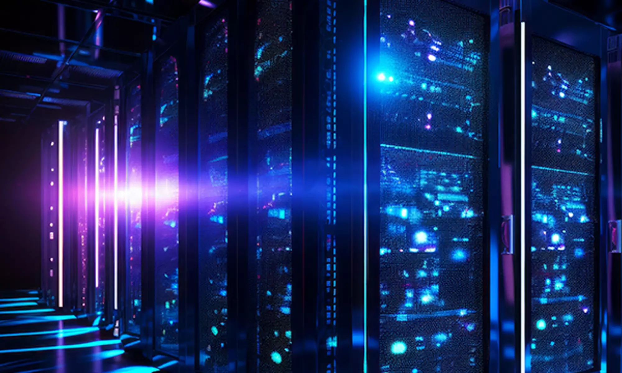 data center with lights