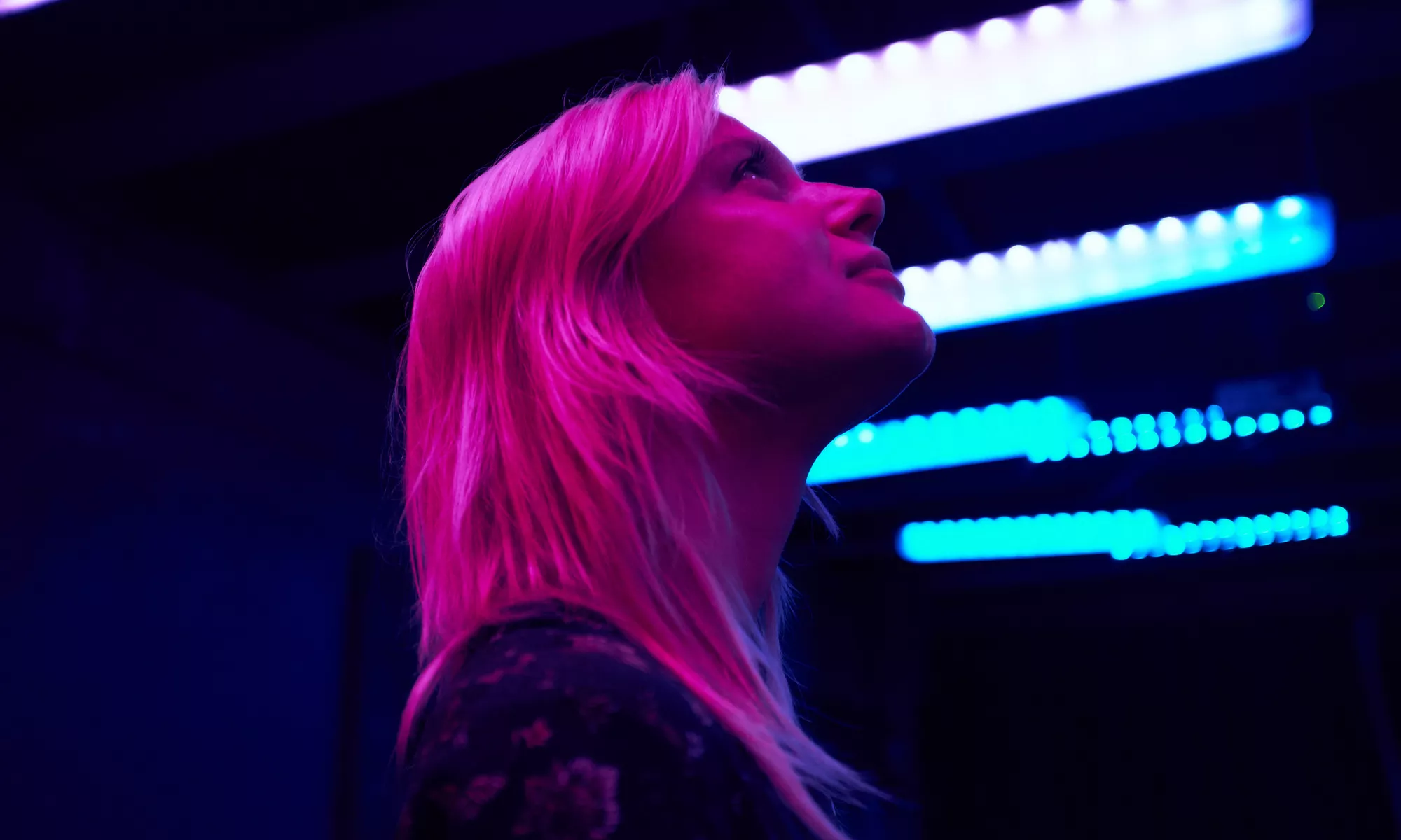 Lady looking at ceiling