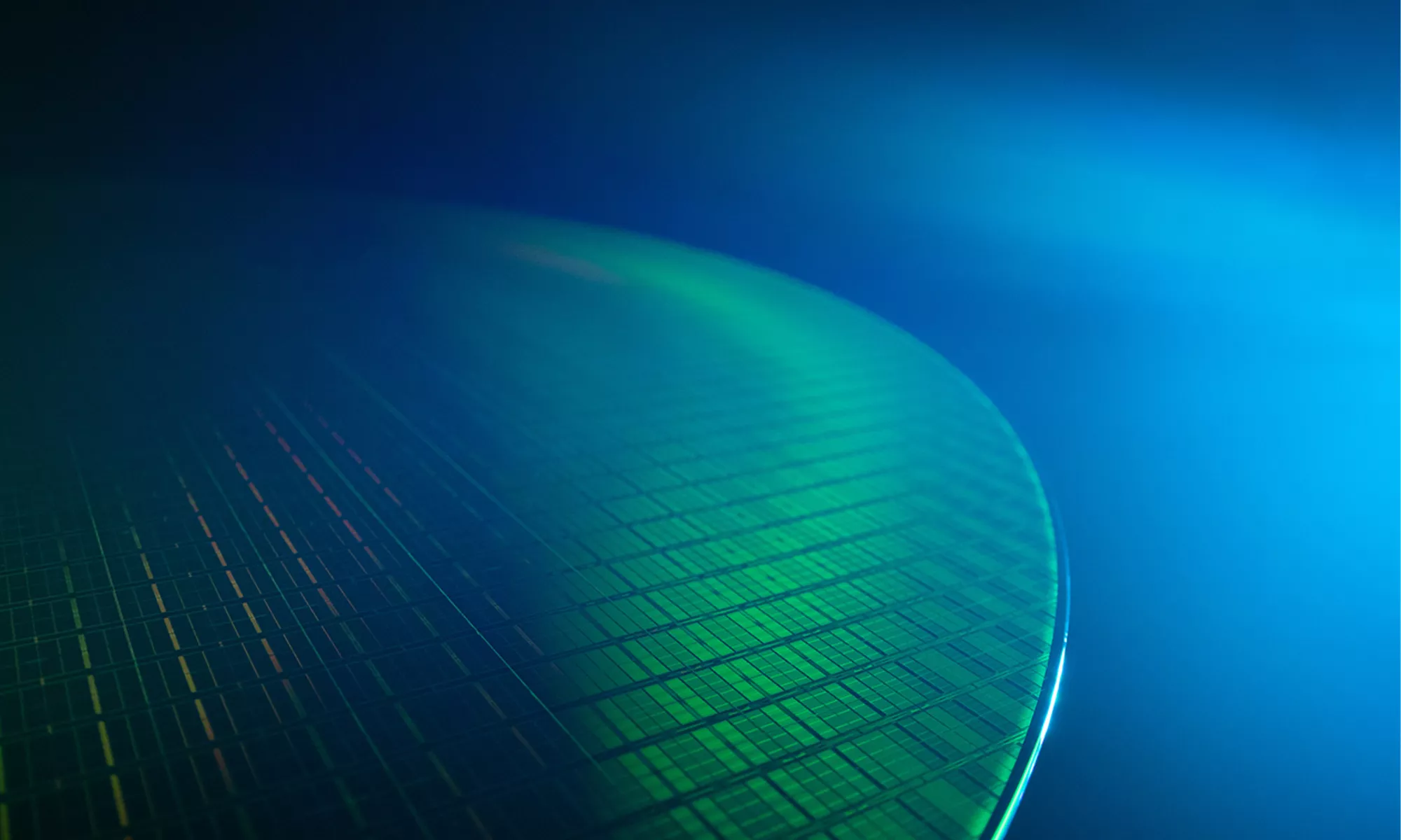 Wafer image in blue and green hues