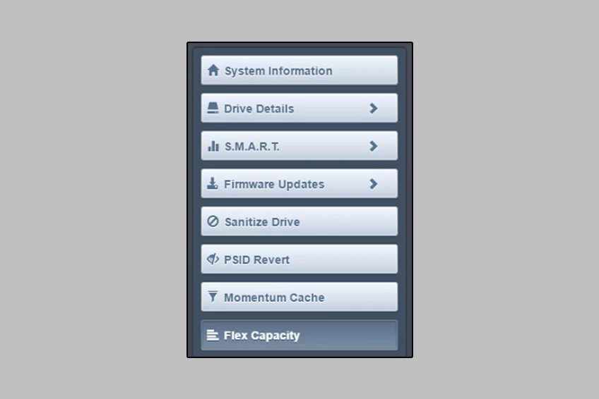 Storage Executive menu